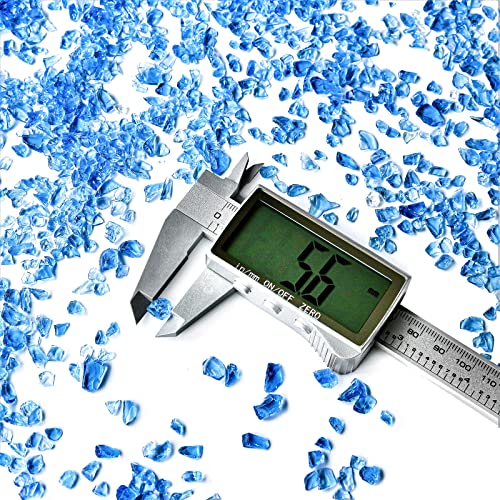 1.5 lb Ocean Blue Crushed Glass for Resin Art and Crafts, 3-6mm Chunky Broken Glass Pieces, Solid Color Irregular Shards for Geode, Vase Filler, Aquarium Decor & DIY Crafts - color: Ocean Blue