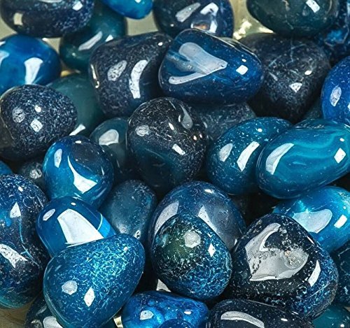 Royal Sapphire River Rocks, Garden Rocks, Outdoor Decorative Stones, Natural Gravel, for Aquariums, Landscaping, Vase Fillers, Succulent, Cactus Pot, Terrarium Rocks. (500 gm, Blue)