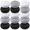 Blulu Plastic Dish Scrubbers for Dishes Pot Round Nylon Pad, Mesh Scouring Non Scratch Pads(Simple Colors,15 Pcs) - color: Simple Colors