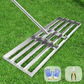 Lawn Leveling Rake 35x10 inch, (Professional-Grade) Lawn Leveler Tool with Stainless Steel Handle Rakes for Lawns Heavy Duty Landscape Rake for Backyard, Garden, Golf Course, Farm, Pasture - size: 35x10inch-6.5FT