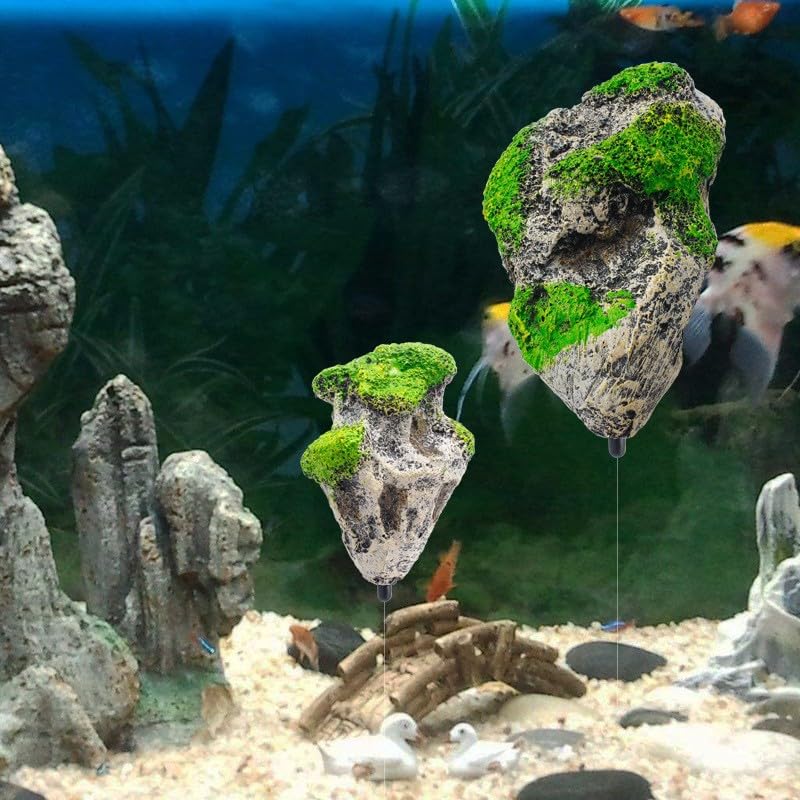 Zerodis Artificial Suspended Rock,Floating Moss Rocks Resin Stone Decorations Flying Suspended Stone Decoration(M)