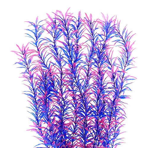 Aquarium Fish Tank Decoration,Large Artificial Plants for Fish Tank 21 inches Tall,Safe for All Fish, Purple