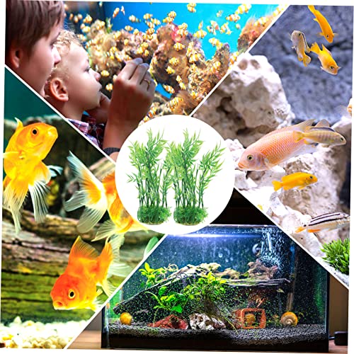 UPKOCH 2Pcs Compact Decorative Aquarium Plant Realistic Fake Plant for Desktop Aquarium Decor for Fish Tank Landscaping Durable Design Creates Unique Artistic