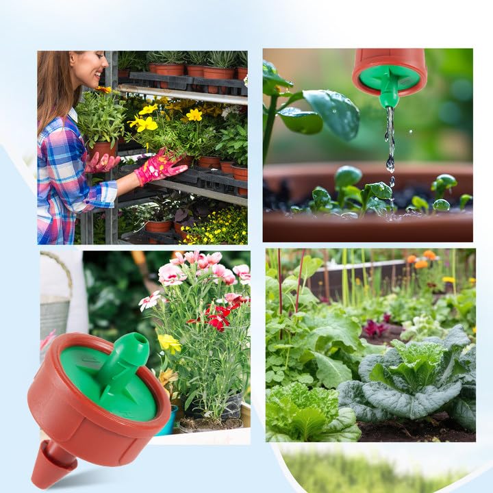 30 Pcs 0.25 GPH Pressure Compensating Irrigation Spot Drippers,Constant Flow Barb Outlet Watering Dripper Emitters Heads Parts for 1/4 Inch Watering Tubing Line for Garden Pots Plant Irrigation System - color: 0.25 GPH 30 PCS