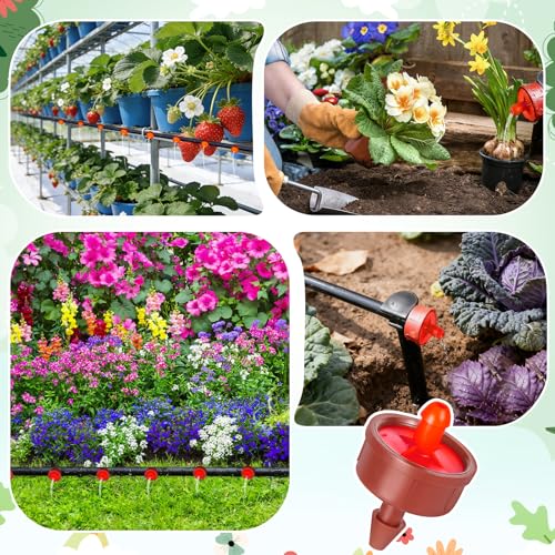 200Pcs 4 GPH Pressure Compensating Irrigation Drippers, Watering Spot GPH Dripper Drip Emitters Heads Constant Flow Outlet Heads for 1/4 Inch Irrigation Tubing for Garden Irrigation System - color: 4 GPH 200PCS