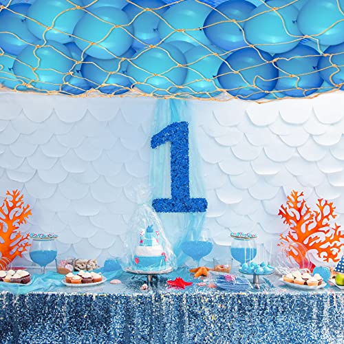 Boao Natural Fish Net Decorations for Pirate Party, Cotton and Linen Fishing Net Prop Pirate Ship Decoration for Hawaiian Fishnet Decor Nautical Themed Birthday Party Supplies(10 Pack)