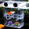 Aquarium Fish Breeding Box, Acrylic Double Layer Fishes Isolation Box/Baby Fishs Hatchery/Fry Breeder Box for Guppy,Tropical Fishes, Floating Fish Incubator Tank Divider with Suction Cups, L size