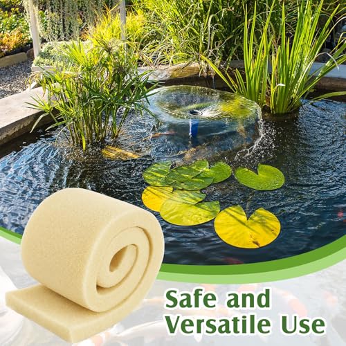 LemonRoad 12" x 79" x 2" Pond Filter Pad Roll, 20 Ppi Coarse Filter Media for Koi Ponds and Water Gardens, Cut to Fit Reusable Pond Filtration Foam for, Waterfalls, Skimmers - size: 12" X 79" X 2"
