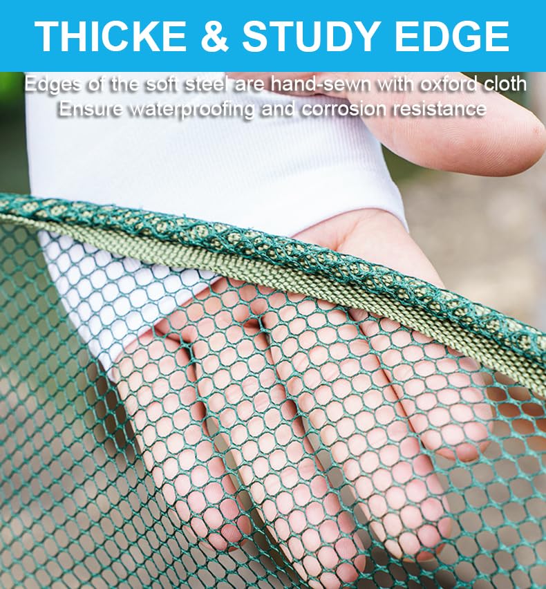 Foldable Fishing Net, Nylon Minnow Trap Crab Trap Crab Net, Drop Net for Pier Fishing, Drop Nets for Pulling Up Fish with Rope, Portable Bridge Fishing Nets for Minnows Crawfish Shrimp - size: 32inch