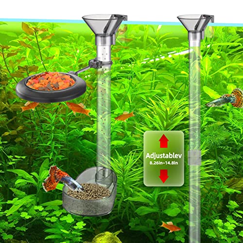 UPETTOOLS Shrimp Feeding Dish Set, Aquarium Fish Feeder Tube Kit Clear Durable Shrimp Feeding Tube with Feeding Ring, Cleaning Brush for Fish Tank