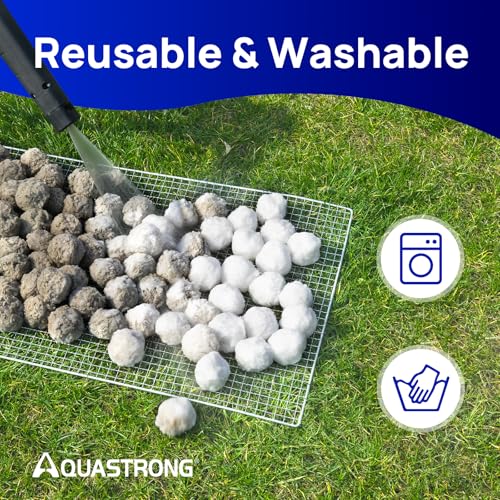 AQUASTRONG Pool Filter Balls for Sand Filters, 7.7 lbs Reusable Pool Sand Filter Balls (Replaces 250 lbs of Sand), Efficient Water Filtration Pool Filter Balls for Swimming Pools, Filter Pumps - color: White, size: 7.7lbs