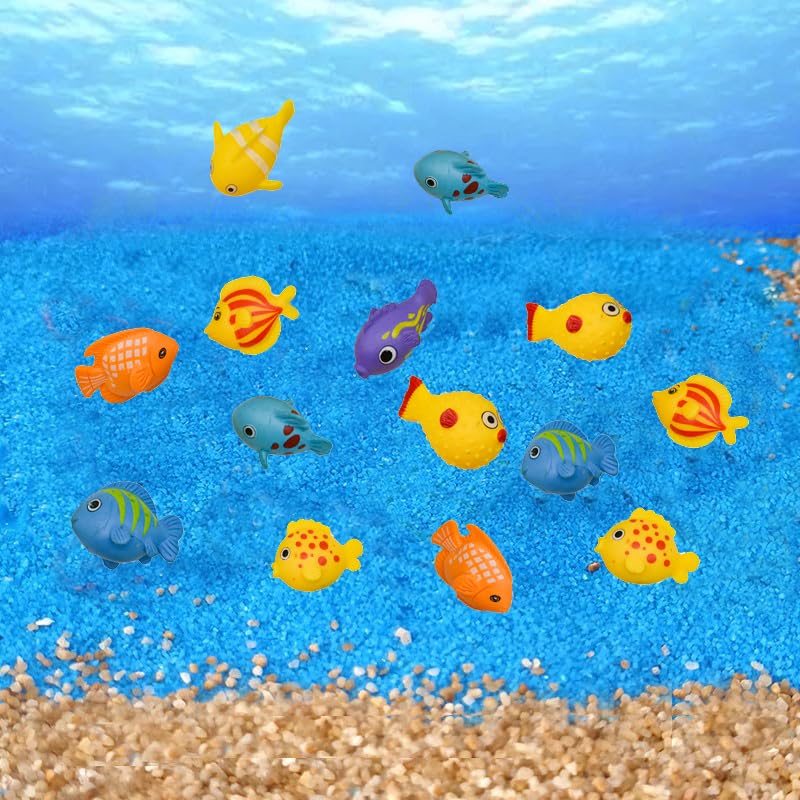 20Pcs Mini Sea Fish Figurines 1inch Miniature Ocean Life Figures Cartoon Resin Cake Toppers for DIY Fairy Garden Moss Landscape Terrarium Crafts Easter Birthday Gift (Random Style)