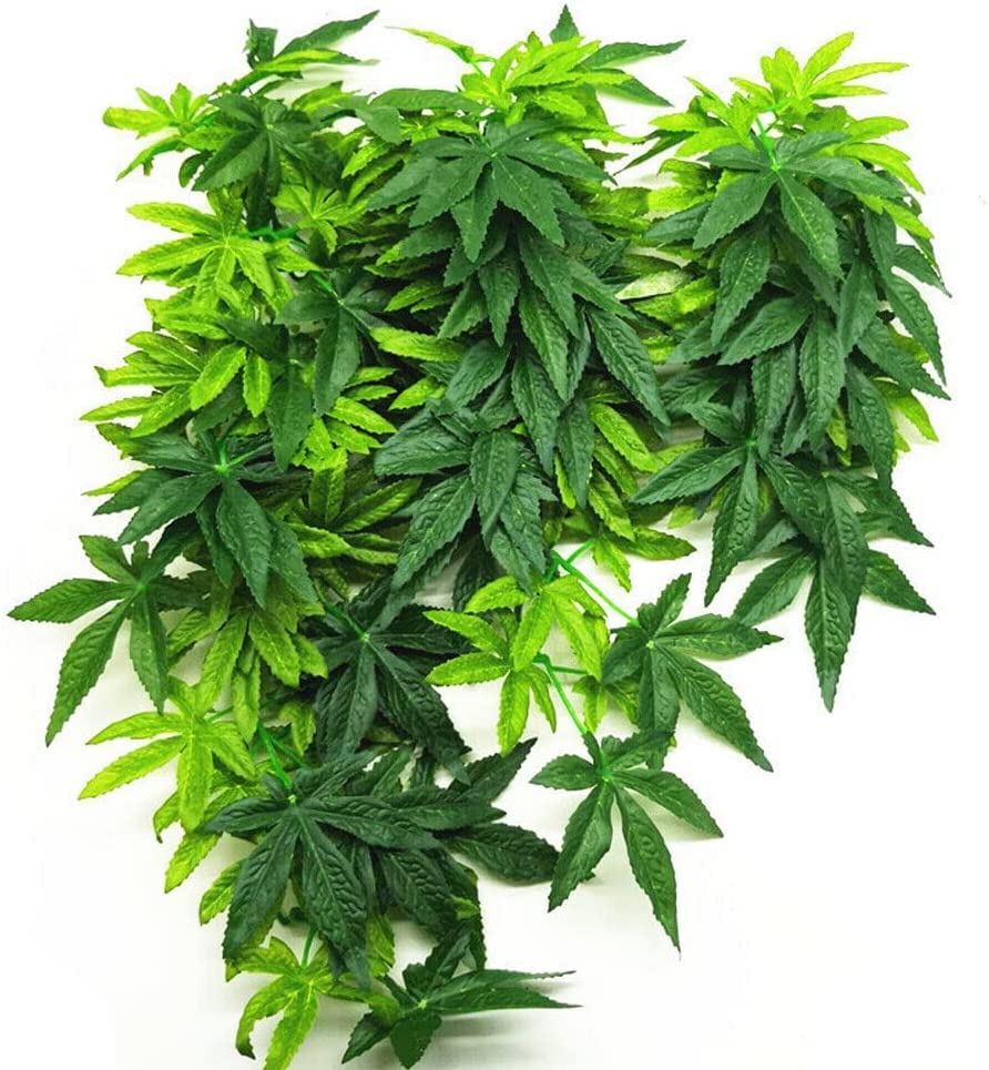 40cm/16in Aquarium Decorations Artificial Plants Fake Plastic Water Grass for Fish Tank Aquarium Decor Hanging Plants - color: Green Leaves, size: 16INCH