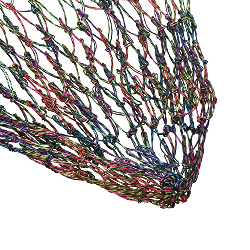 PATIKIL Fishing Net Replacement, 17.7" Dia. PE Replacement Mesh Landing Fish Nets for Freshwater Saltwater Fishing, Multicolor