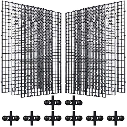 6 Pcs Aquarium Fish Tank Divider Plastic Egg Crate Aquarium Filter Bottom Tray Grid Isolation Board Partition Net Pane Separator for Mixed Breeding Light Diffuser,8 Pcs Sucker Clips Suction Cups,Black