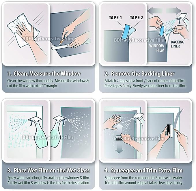 BDF MTWH Decorative Window Film White Matte Frosted Opaque Privacy - Custom - size: Custom