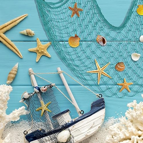 2 Pack Fish Net Decorations for Party - color: Aqua
