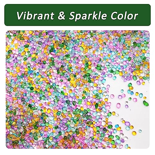 BXI 2.2 Lbs Small Aquarium Substrate Gravel Sand, Polished Smooth Fish Tank Gravel, Colorfast Uncoated Vibrant Blue Sea Glass, Decorative Stones for Vase Fillers, Fairy Garden, Potted Plants - color: Multicolored Glass Sand, size: 2.2 lbs, 0.04''-0.12''(M