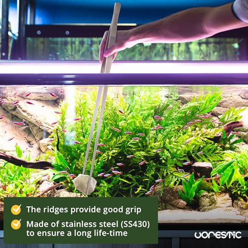 VORESTIC Straight Aquarium Tweezers 23.6 Inch, Stainless Steel Long Tweezers for Fish Tank Planting, Aquascaping, Aquarium Plant Care, Terrarium Tool and Long Fish Tank Planting Tongs - color: Straight