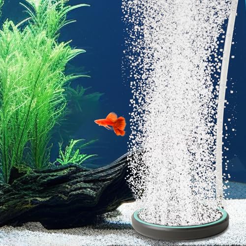 UPETTOOLS 3.2 Inch Air Stone for Aquarium – Quiet High Dissolved Oxygen Diffuser with Control Valve, Nano Bubbles Airstone Kit for Betta, Nano Tank, Shrimp & Freshwater/Saltwater Fish Tanks - size: 3.2 inch