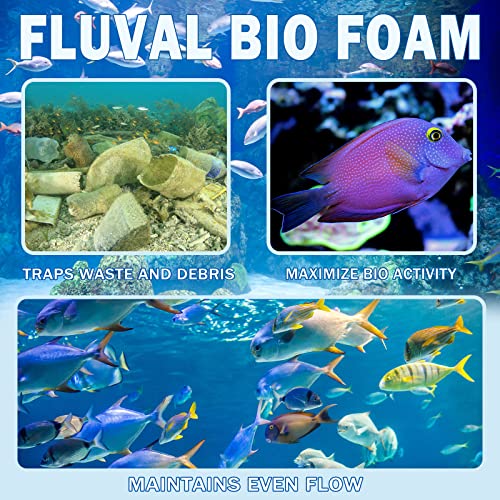 Fx4 Foam Filter Pads Replacement Compatible with Fluval FX5 / FX6 Canister Filter, Aquarium Bio Sponge Foam Filter Pads (12 Packs)