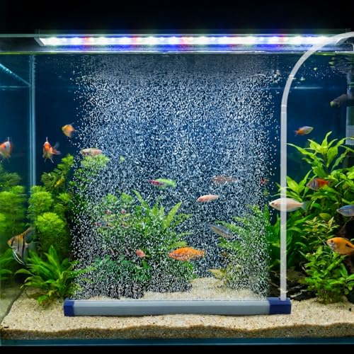 9.8 Inch Aquarium Bubble Strip, Bubble Curtain Wall Aquarium Air Stone Kit, Quiet Oxygen Diffuser, Fish Tank Bubbler Decorations for Freshwater Saltwater - size: 9.8 Inch