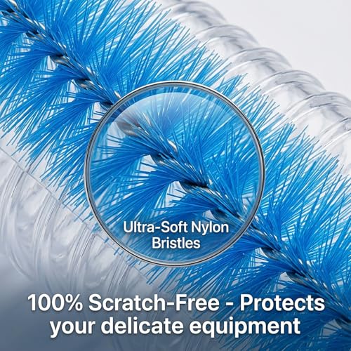 67" Flexible Drain Brush Set, Double Ended Long Hose Pipe Cleaner with 2 Pcs 8.2" Straw Cleaning Brushes, Nylon Tube Cleaner Tool for Refrigerator Defrost, Aquarium Filter, Sink Drain - color: ['Blue']