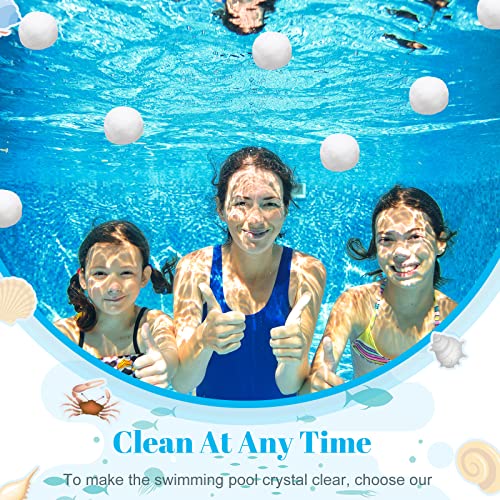 Zubebe Pool Filter Media Balls Fiber Filter Media for Swimming Pool Sand Filters and Bath Center Bathtubs Spas Aquarium and Grime Cleaning Scum (7.7 lbs, White) - color: White