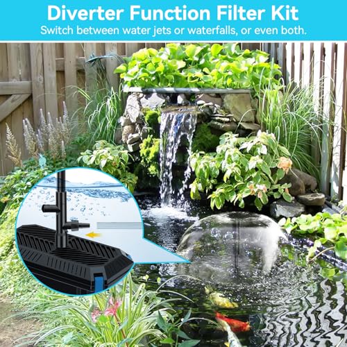 Pond Filter with Pump Kits, Pond Filters for Outdoor Ponds Built In 660GPH Pond Pump, Pond Filter Box Suitable for Garden, Fountain, Pond, Animal Sink, Waterfall, Aquarium-Corded Electric - style: 40W-Corded Electric