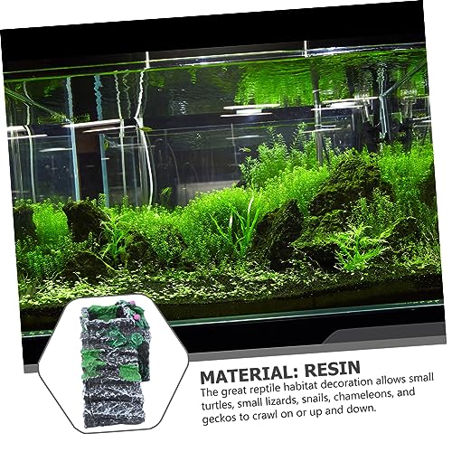 Yardwe Aquarium Landscaping Bridge Resin Turtle Hideout Fish Cave Ornament for Basking and Climbing Durable Design for Fish Tanks and Reptiles S