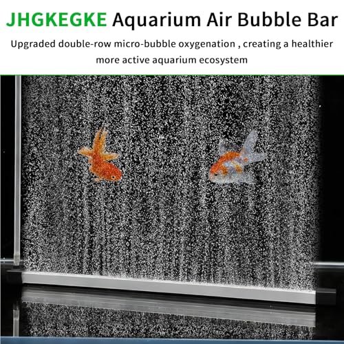 Aquarium Air Bubble Bar, 5.9 Inch Double Row Fine Mist Air Bubble Curtain Wall, Self-Sinking Fish Tank Air Diffuser Set, Enhanced Oxygen Bubble Strip for Freshwater Saltwater Hydroponics - size: 5.9 Inch