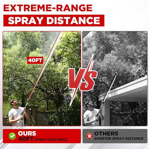 Adjustable Long-Range External Chemical Injection for Pressure Washer, Downstream Injector Nozzle Kit 2-2.5 GPM, 1/4" Quick Connect/45FT Siphon Hose, 2500 to 4000 PSI - size: 45 FT Hose, style: 2-2.5 GPM