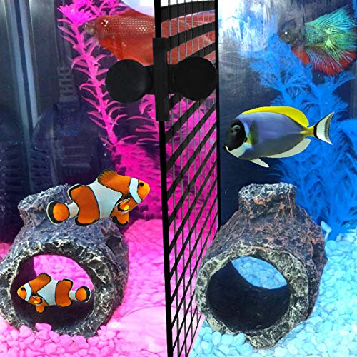 2 Pcs Aquarium Divider Tray Plastic Grid Divider Tray Egg Crate for Aquarium Fish Tank Bottom Isolation, Black