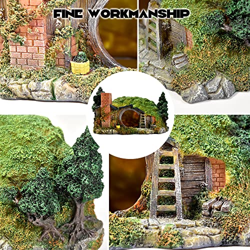 fazhongfa Aquarium Decorations Castle Fish Tank Décor Thematic Ornaments (Hobbit-L) - size: Hobbit-Large