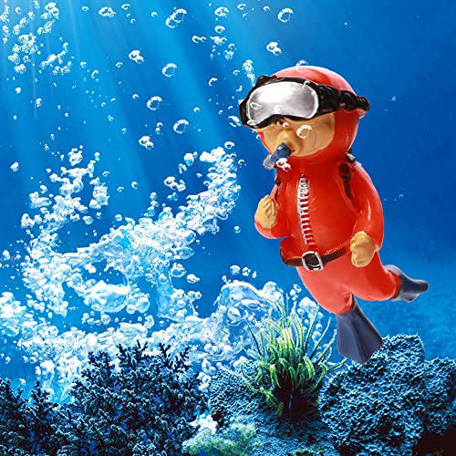 5PCS Floating Fish Tank Decorations Cute Little Diver Aquarium Decoration Aquarium Diver Decoration Floating Device Aquarium Ornament for All Kinds of Fish Tanks(Size:2.7x1.18inch)