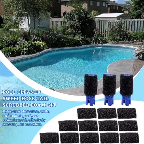 Pool Cleaner Sweep Hose Tail Scrubber and Prefilter Sponge Kit Fit for Polaris 3900 Sport 380 360 280 180 Pool Cleaners Filter Replacement Part Efficient Scrubbing 15 PCS