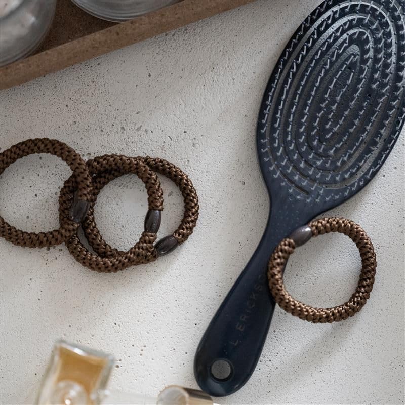 L. Erickson Brown Hair Ties for Thick Hair, Grab & Go Ponytail Holders, 8 Pack, Nouveau Neutrals, Thick No-Crease Bands with Strong Hold and Damage-Free Design - color: Nouveau Neutrals