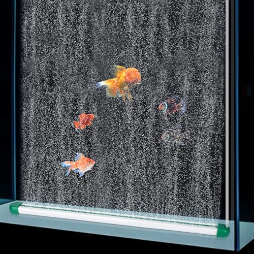 hygger 27.5Inch Aquarium Bubble Bar, Double Row Fine Mist Air Bubble Curtain Wall, Quiet Dissolved Oxygen Diffuser Air Stone, Self-Sinking Design Fish Tank Bubbler for Freshwater Saltwater Hydroponics - size: 27.5Inch