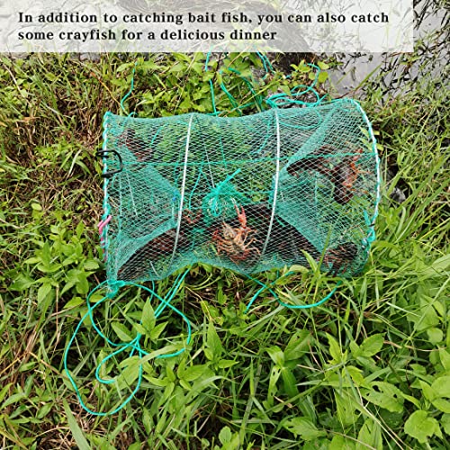 Drasry Foldable Fishing Trap for Bait Shrimp Crawfish Minnow Net Portable Accessories 11.8 x 11.8 x 15.7 (30cm x 40cm) 1/4 in Mesh Collapsible Fish Trap - color: 1PCS