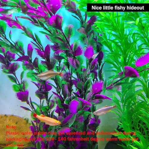 20.47 Inch Tall Aquarium Plants – Large Lifelike Artificial Fish Tank Decorations, 2 Pcs Fish Tank Plants Plastic, Durable & Safe for Freshwater/Saltwater Aquariums (Green (Style D)) - color: Green (Style D)