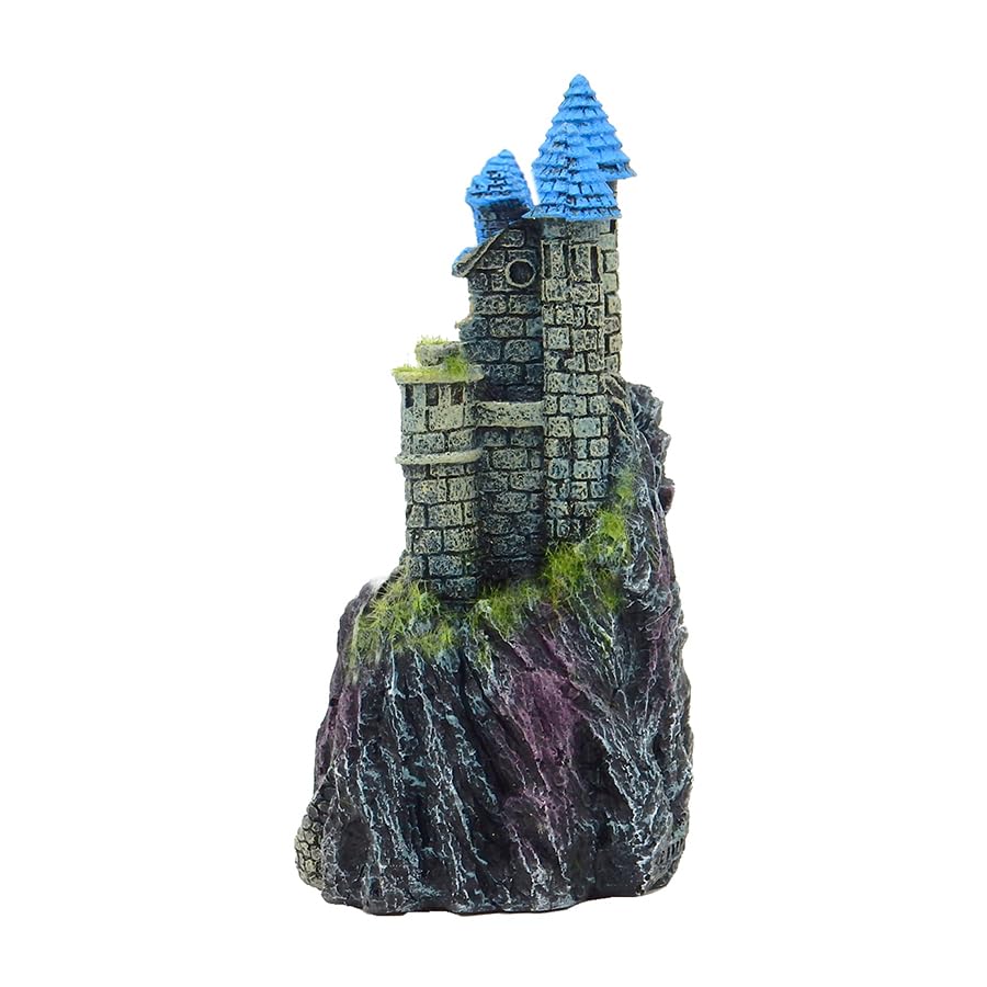 Blue Ribbon EE-1123 Exotic Environments Mountain Top Castle with Moss Aquarium Ornament - style: Castle with Moss