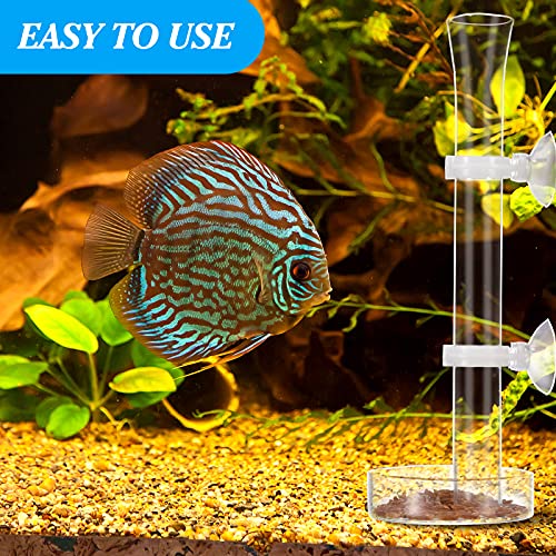 Chengu 3 Pieces Shrimp Feeding Tube and Dish Set, 8 Inch Glass Shrimp Feeder Tube and 2 Aquarium Dish Bowl Fish Tank Feeding Supplies for Fish Tank Aquarium - size: 8" + 2 Tray
