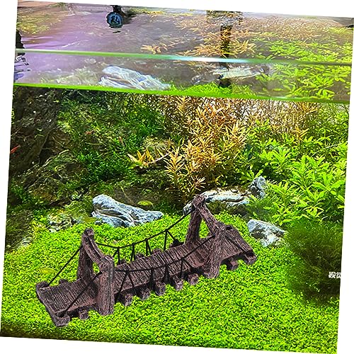 balacoo Aquarium Landscaping Ornaments Large Resin Rope Bridge Fish Tank Decorations Easy to Clean for Home/Office Decor Random