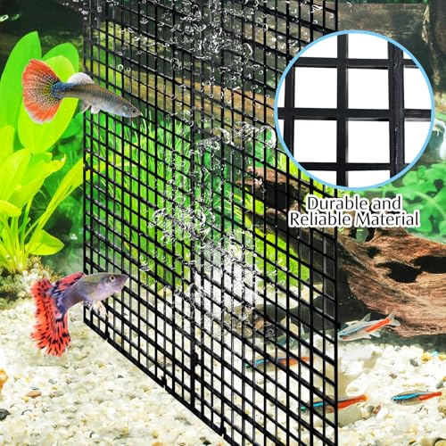 Plastic Aquarium Divider with Clips Grid Panel Aquarium Lid Hood Fish Tank Divider Filter Bottom Isolation Pane Separator for Mixed Breeding(8 PCS,Black)