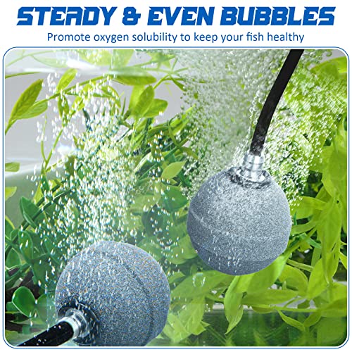Reginary 10 Pcs Air Stones 2 Inch for Aquariums, Ponds, Hydroponics, Ball Oxygen Bubbler Diffuser Stone Bubble Aerator for Air Pump, Fish Tank, Bucket, and DWC Reservoirs (Grey) - color: Grey