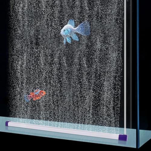 hygger 21.7 Inch Long Aquarium Bubble Bar, Ultra-Fine Quiet Oxygen Diffuser Bubble Curtain Wall, Self-Sinking Design Fish Tank Bubbler Decorations for Freshwater Saltwater - size: 21.7 Inch