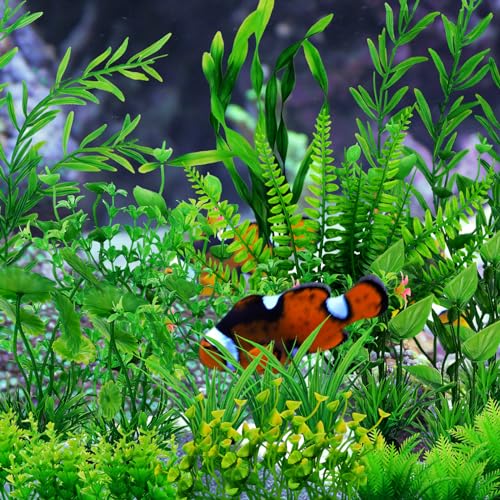 Fish Tank Accessories Aquarium Decorations Green Plants, 25pcs Green Fish Tank Decorations Plant, Aquarium Decor Plastic Plants