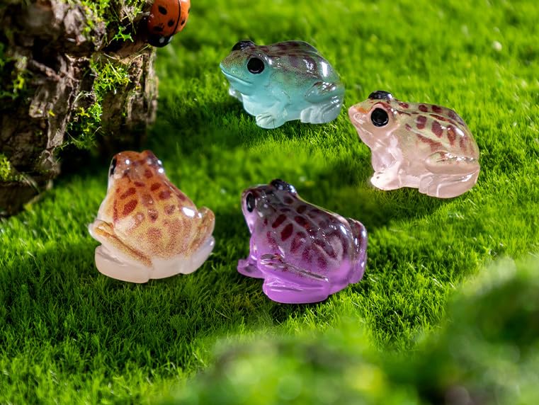 EMiEN 10Pcs Luminous Mini Frog for Decoration Fairy Garden Plant Décor,Cabinet,Aquarium Ornaments Party etc.