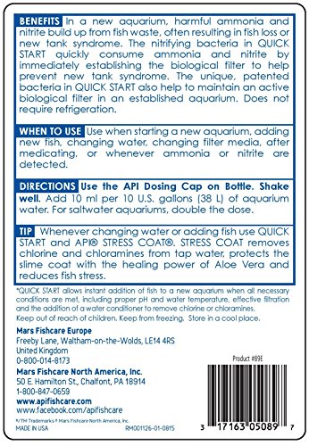 API QUICK START Freshwater and Saltwater Aquarium Nitrifying Bacteria 16-Ounce Bottle - size: 16-Ounce