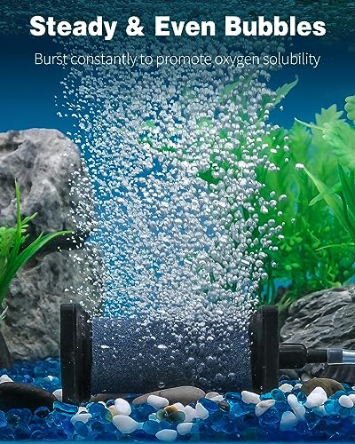 Pawfly Aquarium Air Stone for Air Pump 3 Inch Fish Tank Air Stone Bubbler Cylindrical Bubble Release Tool Oxygen Diffuser for Fish Tanks Buckets Small Ponds and DWC Systems, 2 Pack